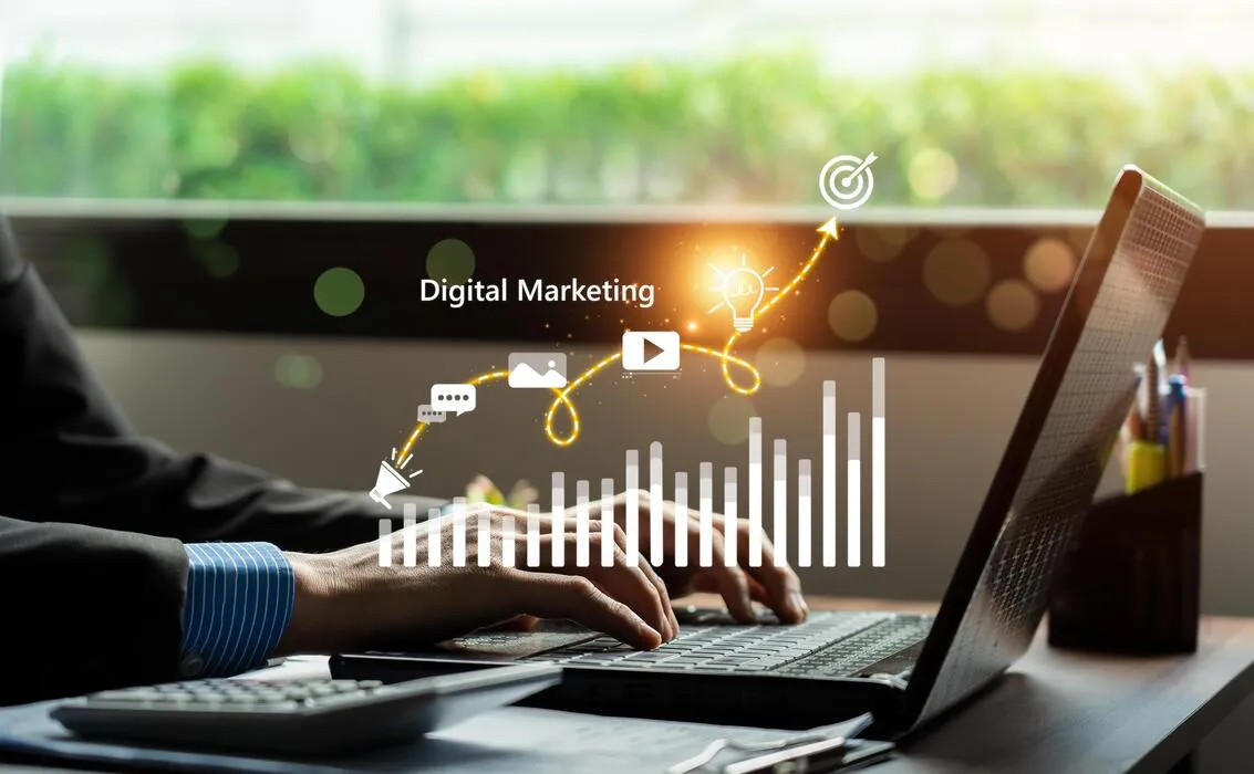 Growth analytics experts analyzing metrics pipeline charts inside digital marketing headquarters